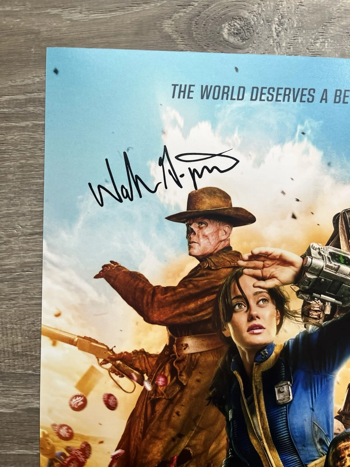 Walton Goggins — Walton Goggins Aaron Moten Signed Fallout 11x17 Photo Beckett COA Ghoul Maximus, изображение 4