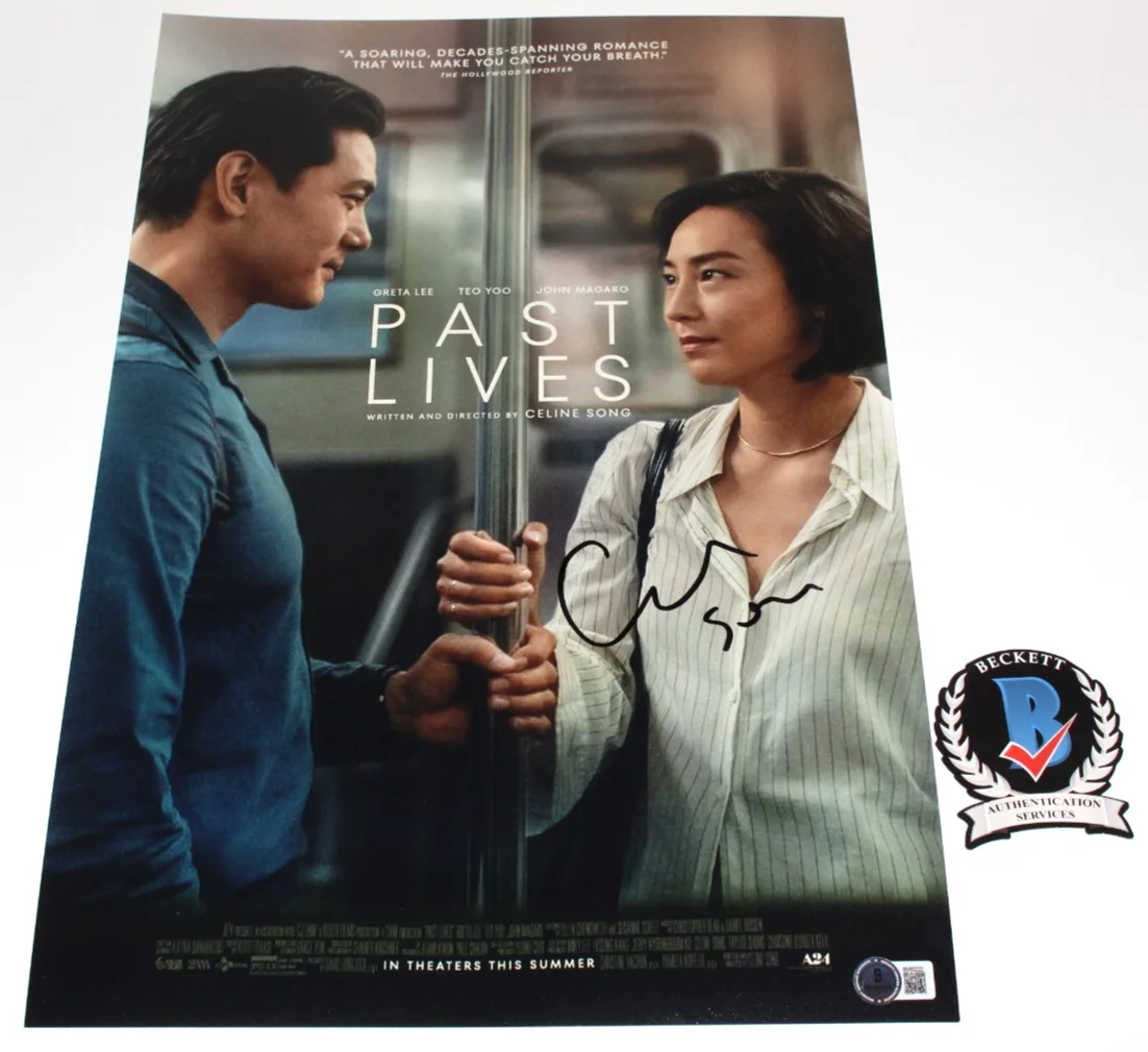 DIRECTOR CELINE SONG SIGNED 'PAST LIVES' 12x18 MOVIE POSTER BAS BECKETT COA, изображение 2