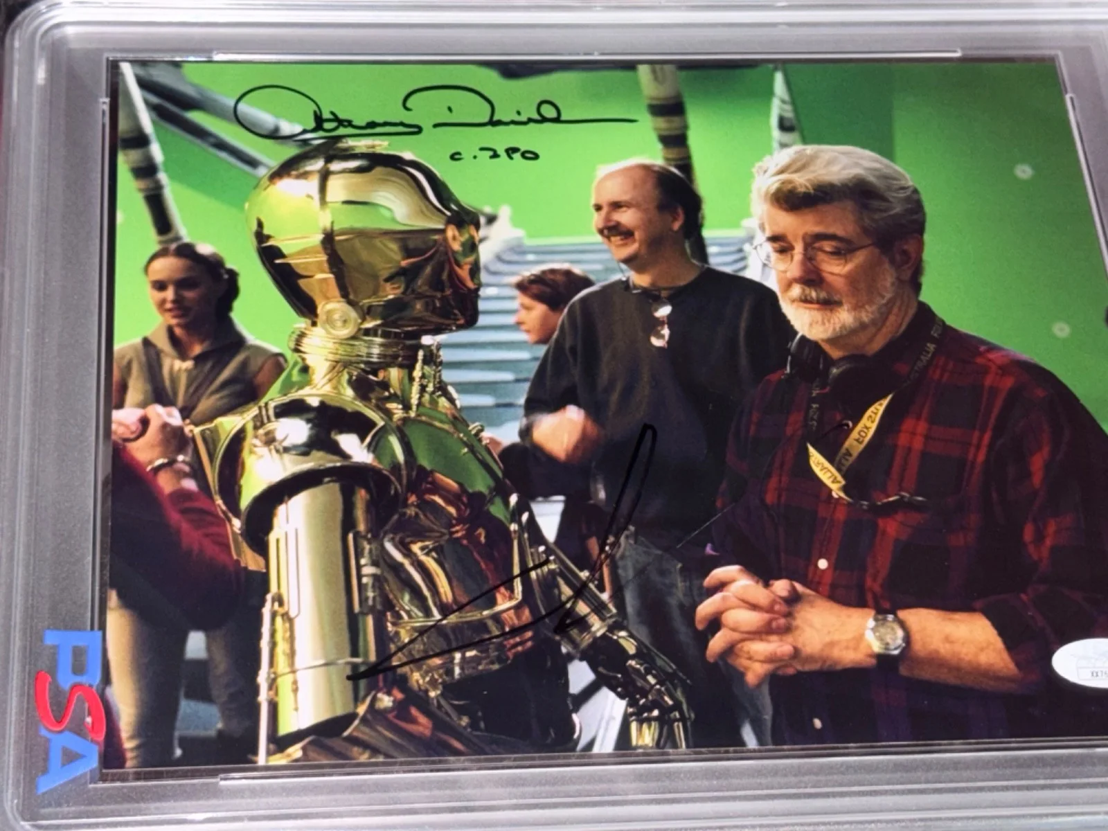STAR WARS Signed George Lucas & Anthony Daniels C-3PO Photo Autographed 8x10 PSA, изображение 3