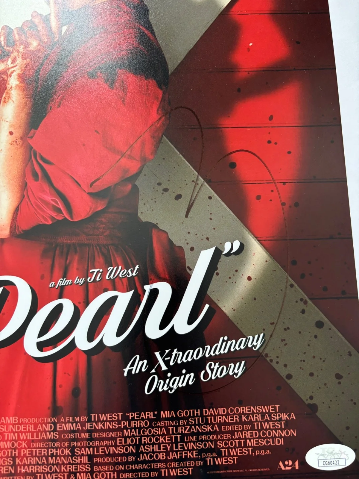 MIA GOTH SIGNED PEARL 11X17 MOVIE PHOTO POSTER X MAXXXIINE ODYSSEY JSA, изображение 2
