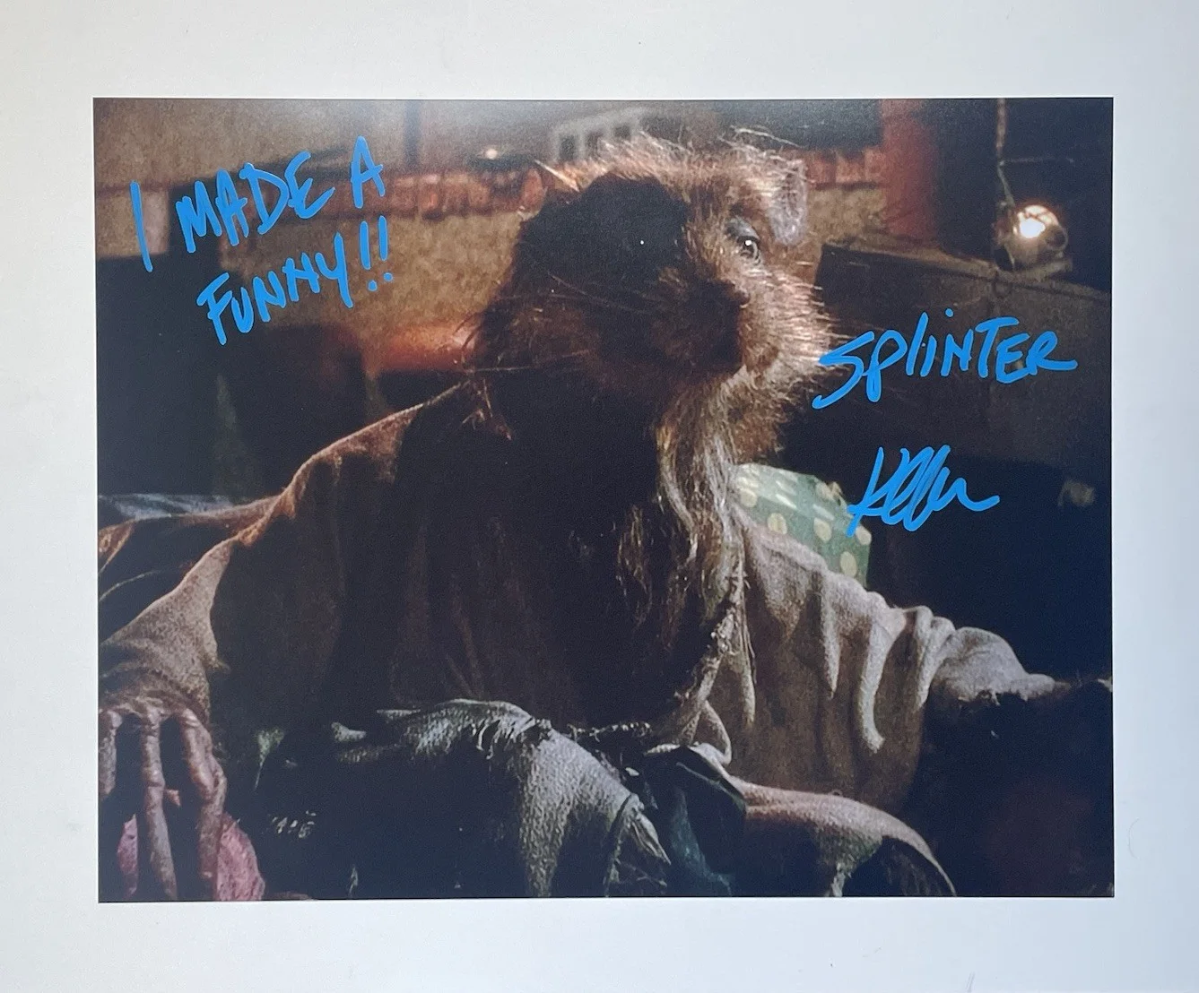Kevin Clash — Kevin Clash Hand Signed 11x14 Photo JSA Authentic Splinter TMNT 2 + Inscription, image 3