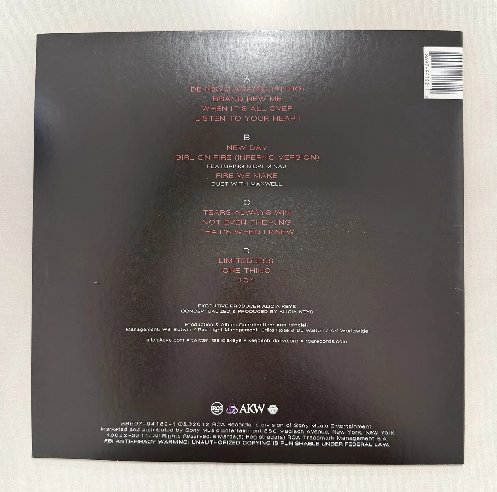 Alicia Keys Girl On Fire Signed Album Vinyl, изображение 2