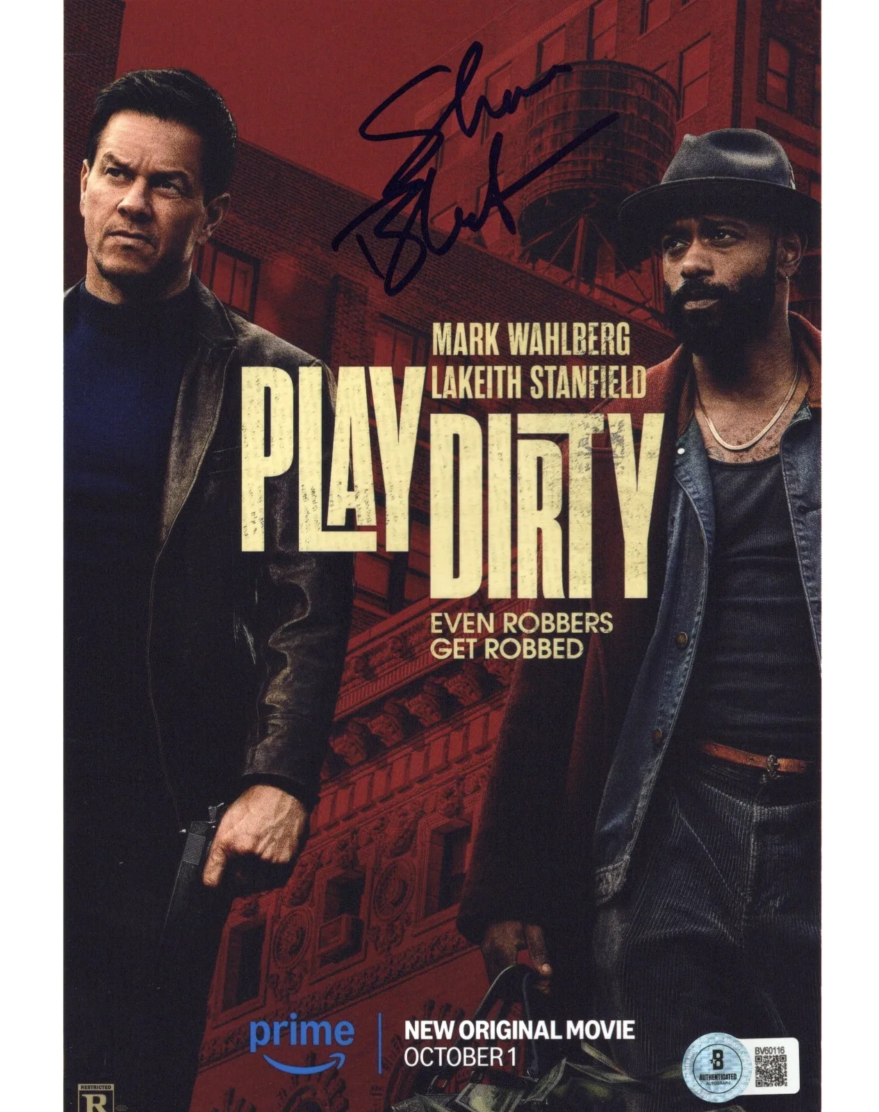 Shane Black — Director Shane Black Signed 'Play Hard' 8x10 Movie Poster Photo BAS Beckett COA