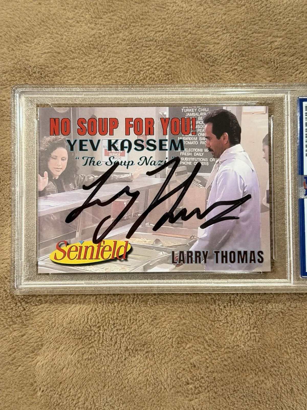 Larry Thomas — Larry Thomas Signed Soup Nazi Seinfeld Trading Card PSA Autograph Authentic, image 2