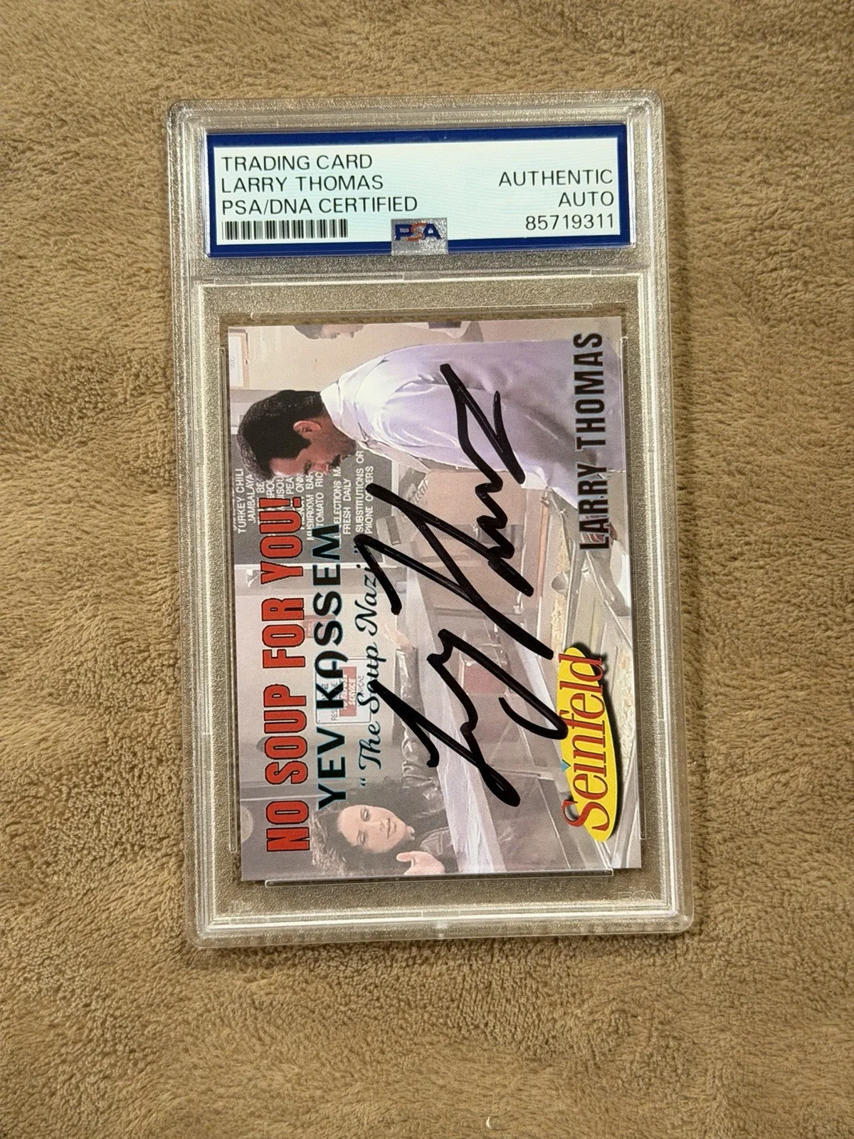 Larry Thomas — Larry Thomas Signed Soup Nazi Seinfeld Trading Card PSA Autograph Authentic, image 3