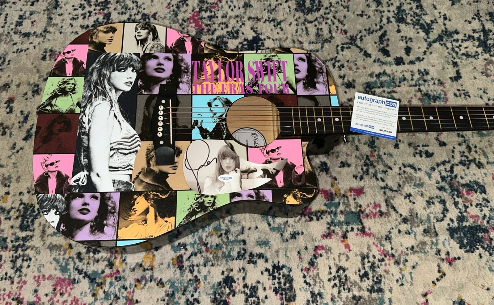 🎄🚨Rare TAYLOR SWIFT Signed CUSTOM FULL SIZE Acoustic Guitar Country ACOA🚨🎁🎅, изображение 4