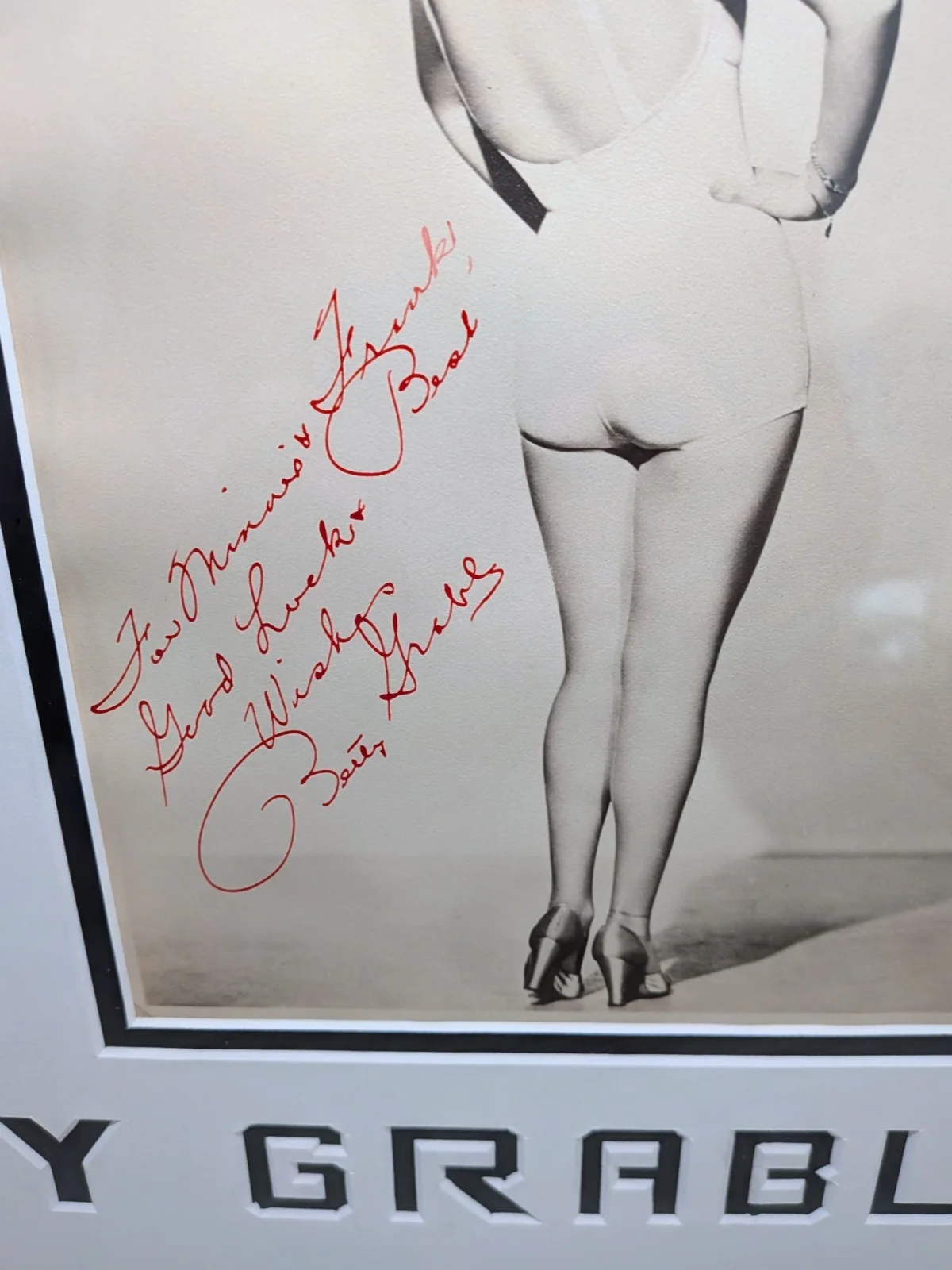 Betty Grable — Betty Grable Signed Stunning Display Custom Framed Numbered COA, image 2