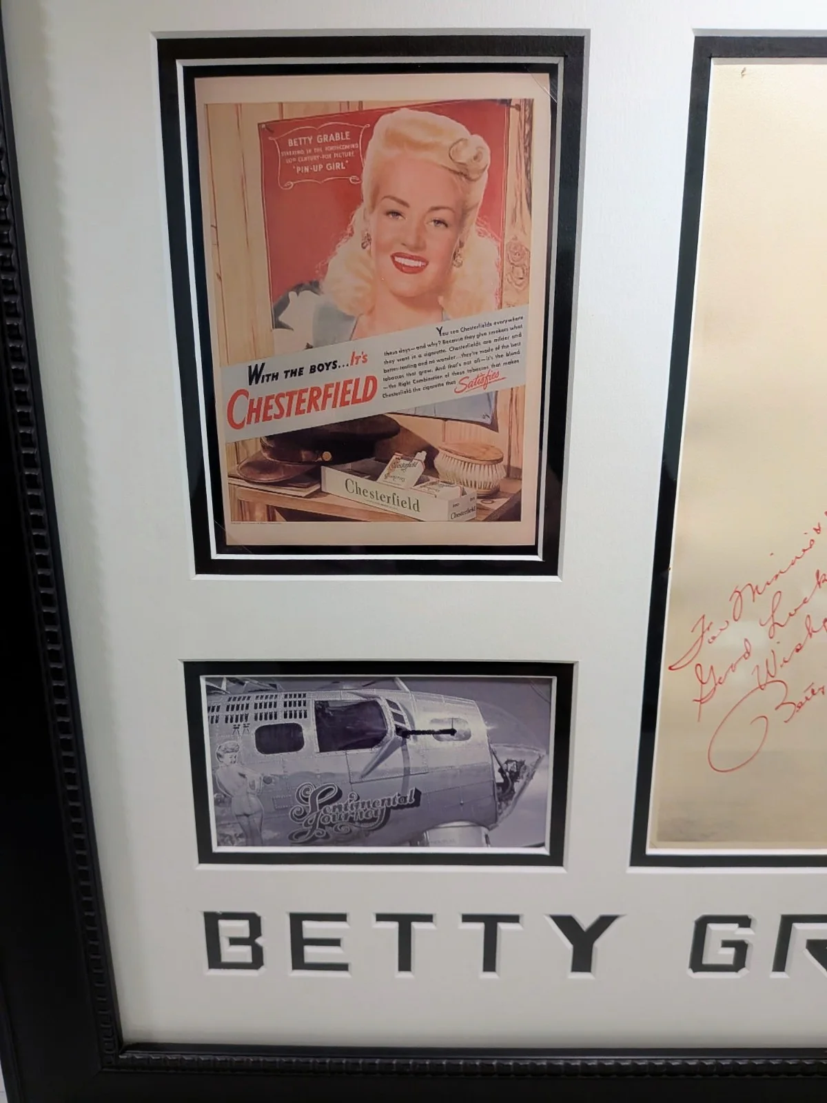 Betty Grable — Betty Grable Signed Stunning Display Custom Framed Numbered COA, image 3