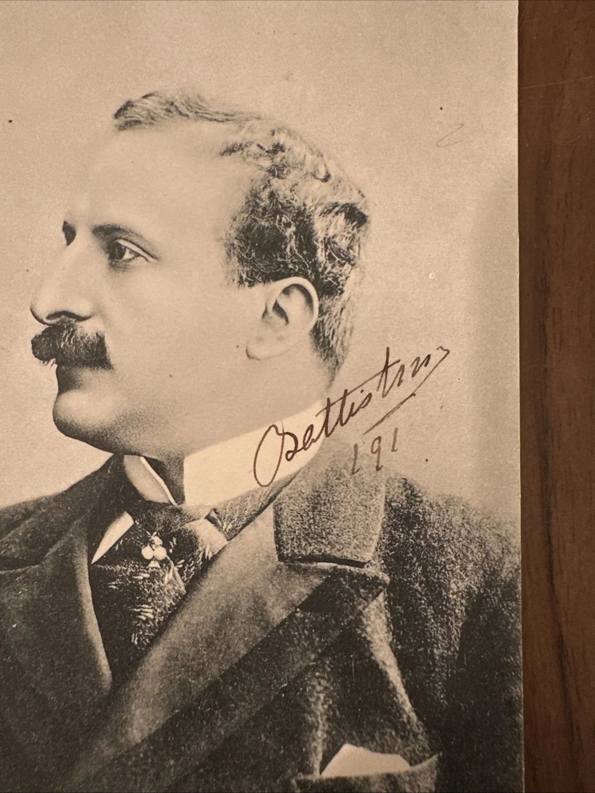 MATTIA BATTISTINI AUTOGRAPH Signed 5.25” x 3.5” Postcard 191? - Scarce!, изображение 2