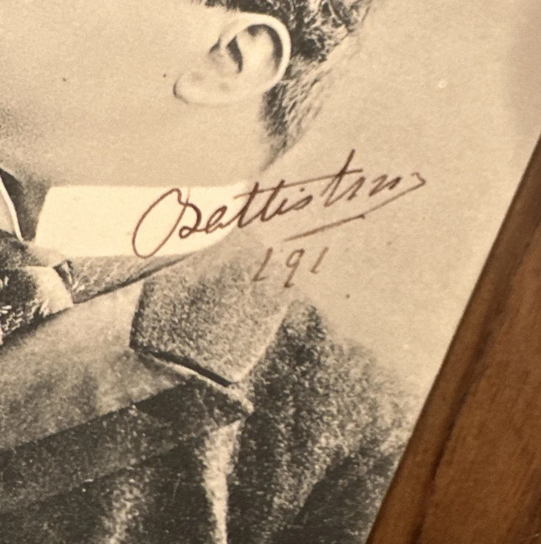 MATTIA BATTISTINI AUTOGRAPH Signed 5.25” x 3.5” Postcard 191? - Scarce!, изображение 3