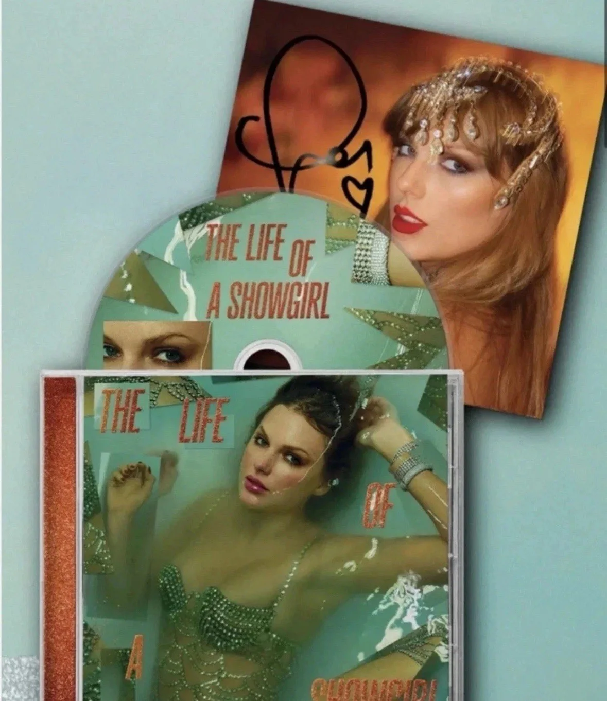 Taylor Swift - The Life of a Showgirl CD + Hand Signed Photo 1 IN HAND SHIPS NOW, изображение 3