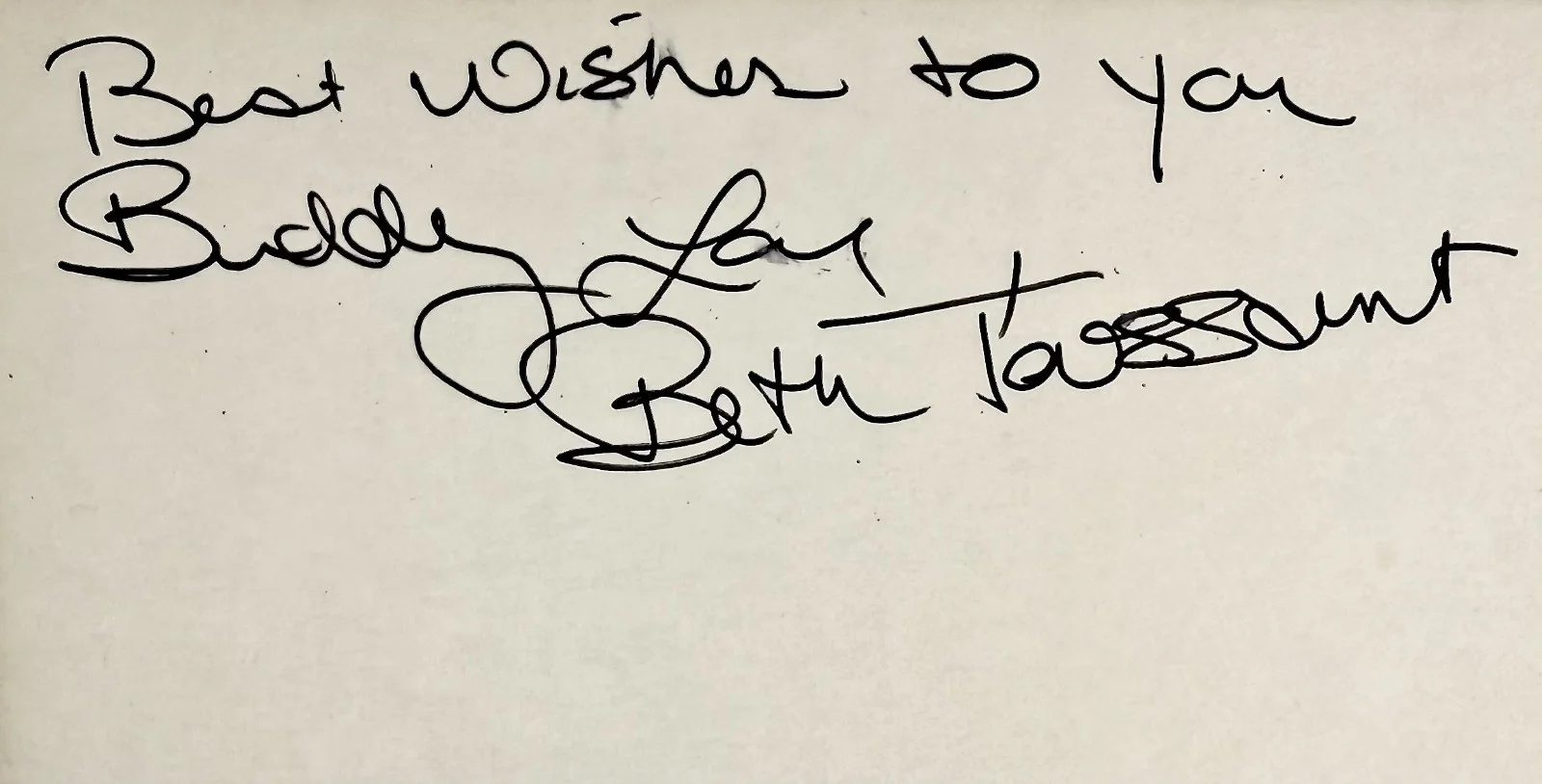 Beth Toussaint — BETH TOUSSAINT Signed Autographed 4"x 6" INDEX CARD STAR TREK Berserker SCREAM 3, изображение 2