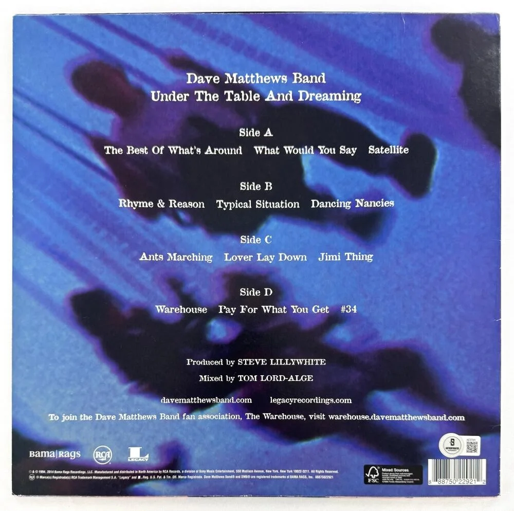 Carter Beauford, Stefan Lessard, Dave Matthews, Boyd Tinsley — Dave Matthews Band Signed Autograph Album Record - Under the Table Dreaming BAS, image 2