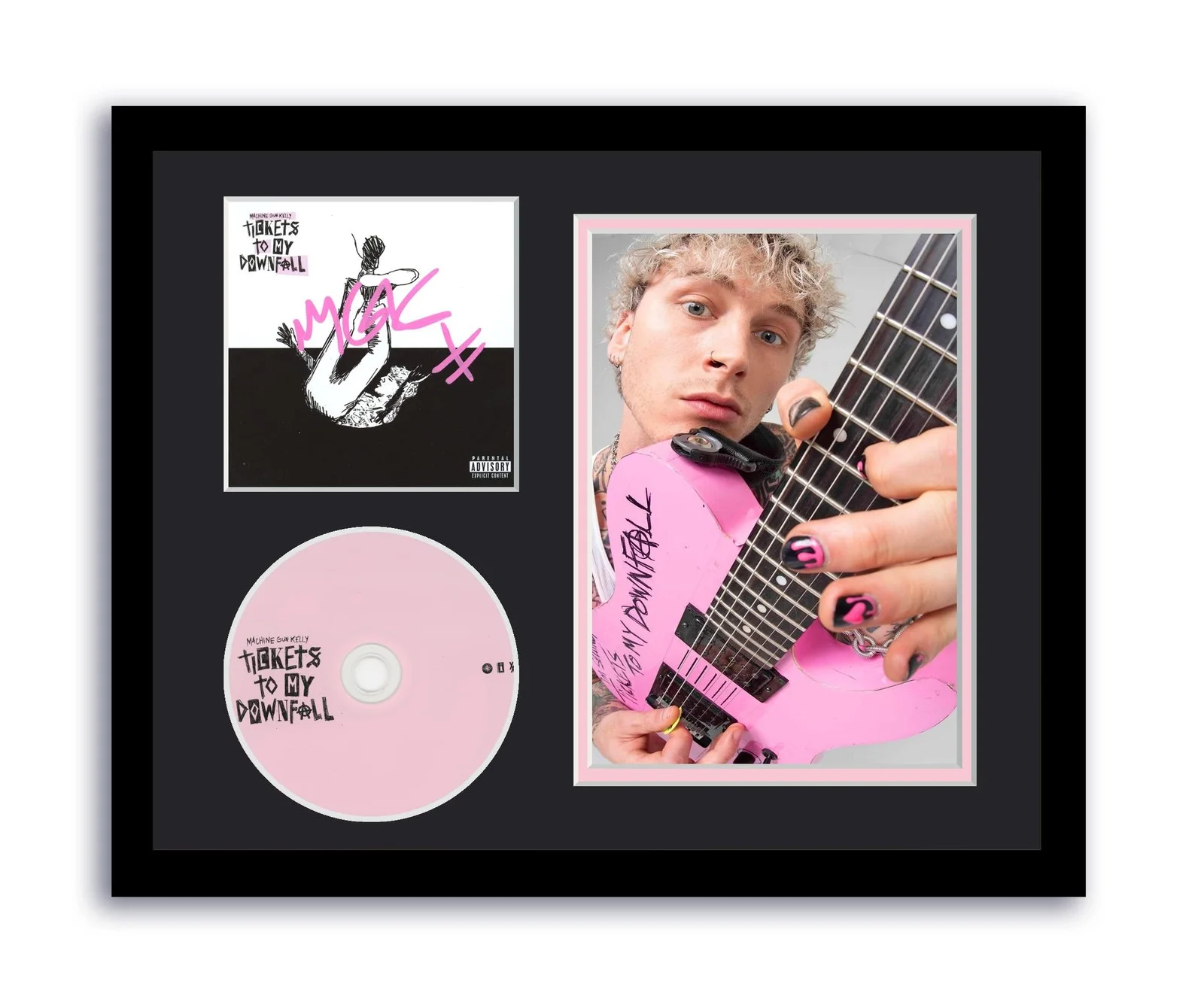 Machine Gun Kelly — Machine Gun Kelly Autograph 11x14 Framed CD Photo Tickets To My Downfall ACOA
