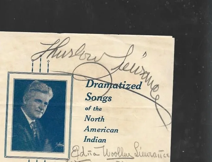 1920's Hand Signed program by Thurlow and Edna Wooley Lieurance- Native Am Music, изображение 2