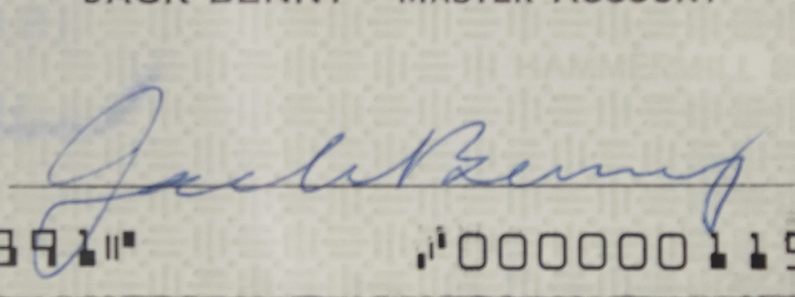 Jack Benny — JACK BENNY - AUTOGRAPHED SIGNED CHECK 01/13/1965, image 3