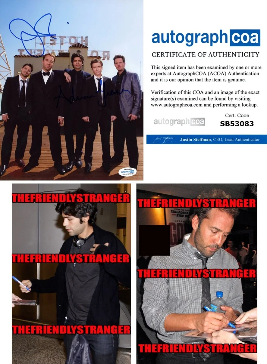 ADRIAN GRENIER & JEREMY PIVEN — Adrian Grenier & Jeremy Piven signed "ENTOURAGE" 8x10 Photo PROOF c ACOA COA