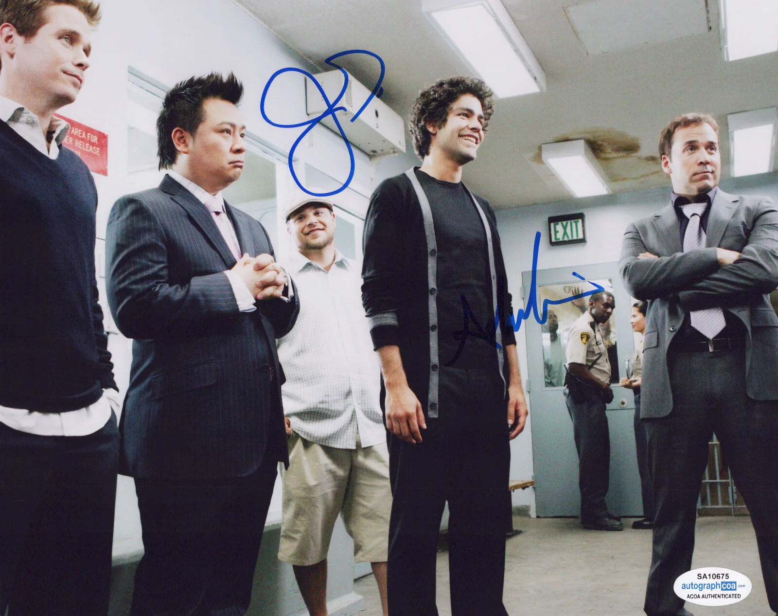 ADRIAN GRENIER, JEREMY PIVEN — Adrian Grenier & Jeremy Piven signed "ENTOURAGE" 8x10 Photo PROOF a ACOA COA, изображение 3