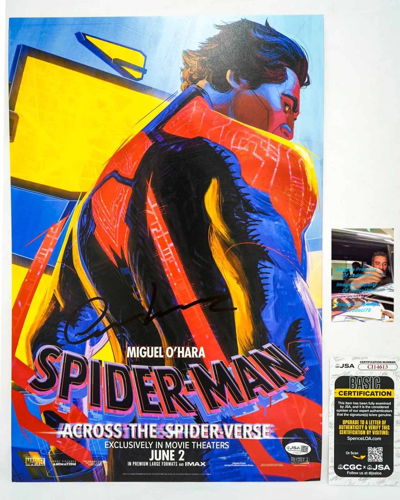 Oscar Isaac — Oscar Isaac Spider-Man Across the Spider-Verse 12x18 Photo EXACT Proof JSA
