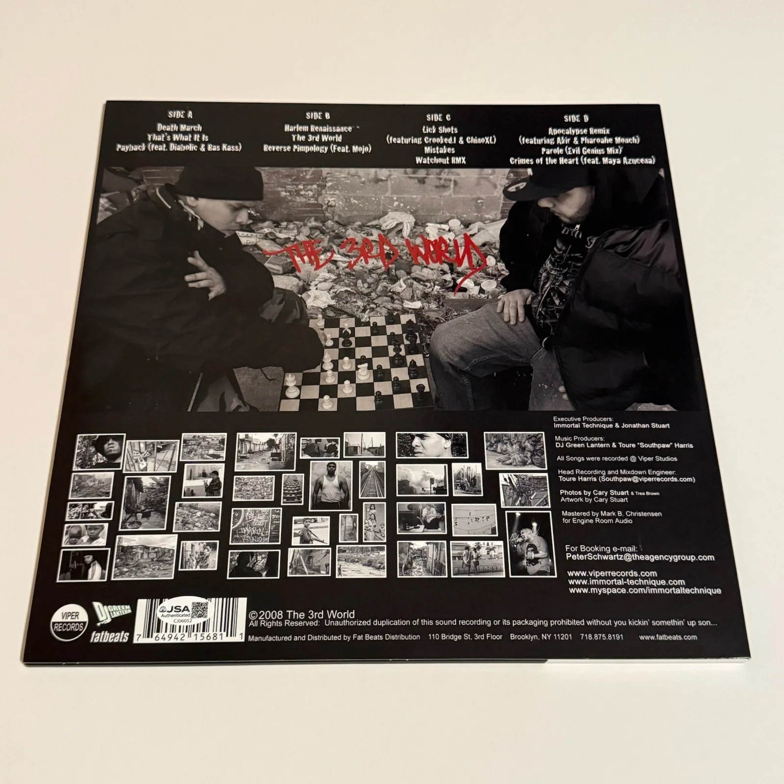 IMMORTAL TECHNIQUE SIGNED THE 3RD WORLD VINYL RECORD RAPPER JSA COA, image 2