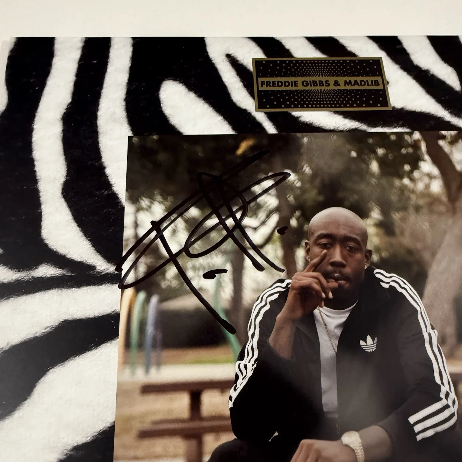 FREDDIE GIBBS SIGNED PINATA VINYL RECORD RAPPER MADLIB + JSA COA, image 2