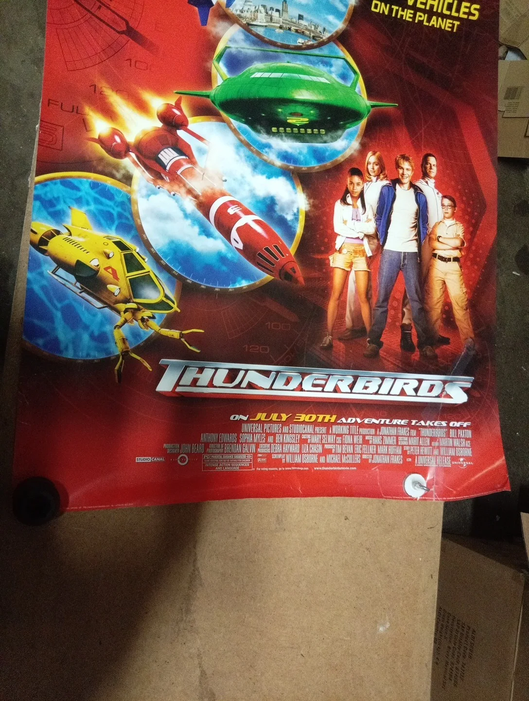 THUNDERBIRDS Movie Poster 1-sheet 27"x40" 2004 VTG Edge Damage See Photos, изображение 3