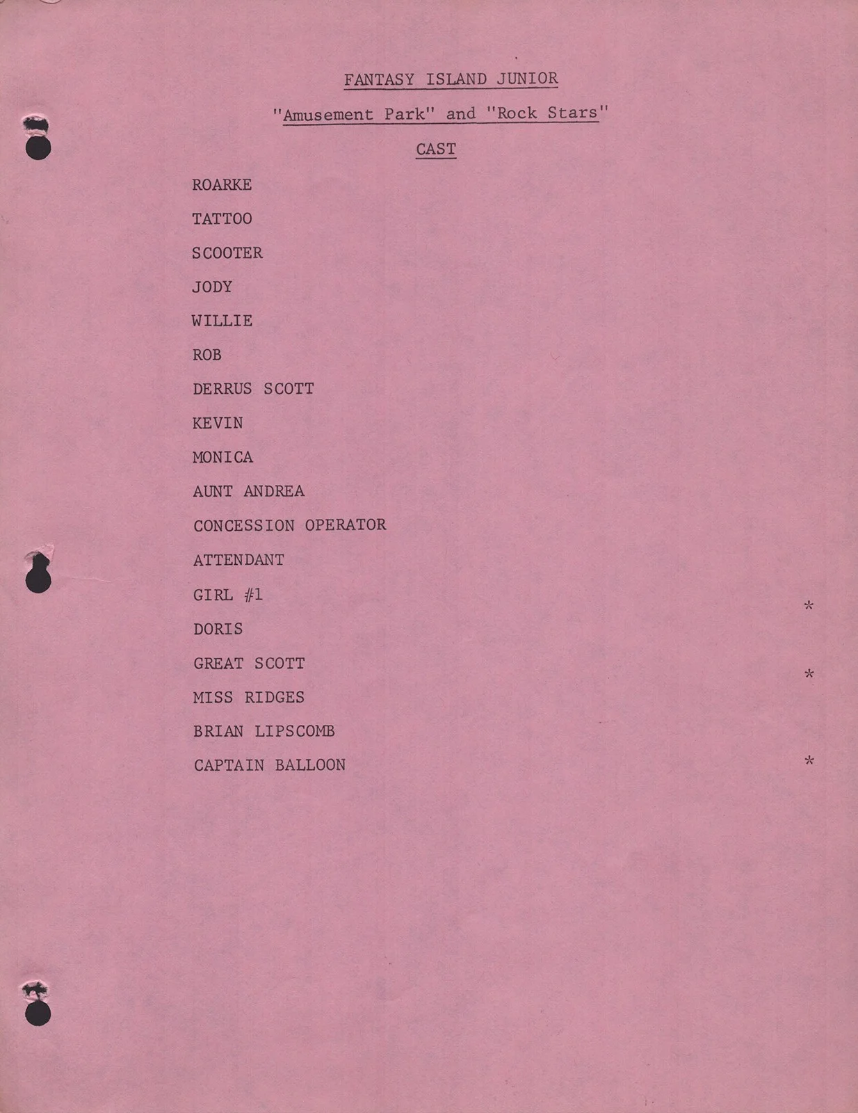 Jarrod Johnson, Herve Villechaize, Jimmy Baio, Jill Whelan — FANTASY ISLAND TV CAST - SCRIPT SIGNED WITH CO-SIGNERS, image 3