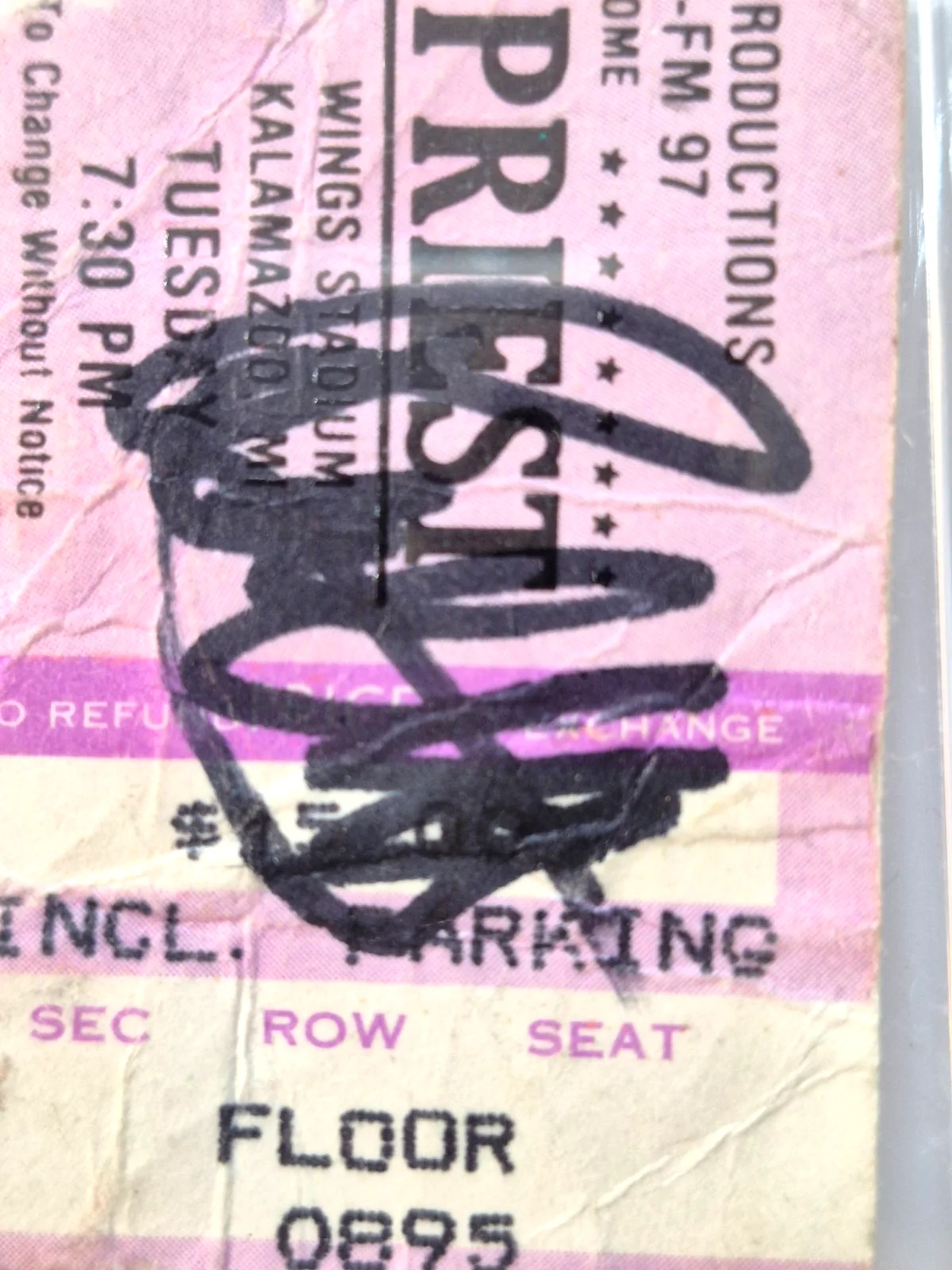 ROB HALFORD JUDAS PRIEST SIGNED AUTOGRAPHED 1986 TICKET STUB RARE PSA COA ENCAP, image 3