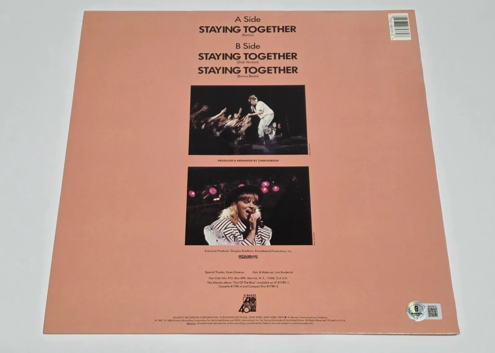 DEBBIE GIBSON signed autographed "STAYING TOGETHER" LP RECORD BECKETT (BAS), image 3