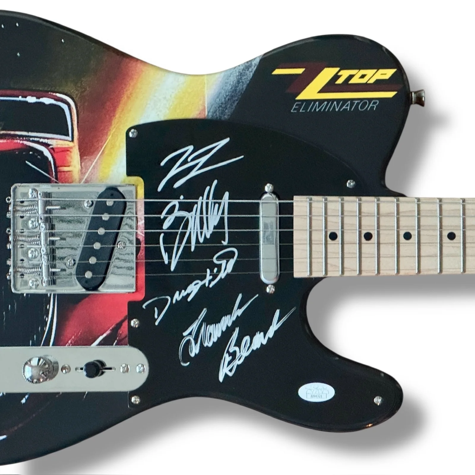 ZZ Top Signed Guitar Custom JSA COA Billy Gibbons Dusty Hill Frank Beard ALL 3!, изображение 2