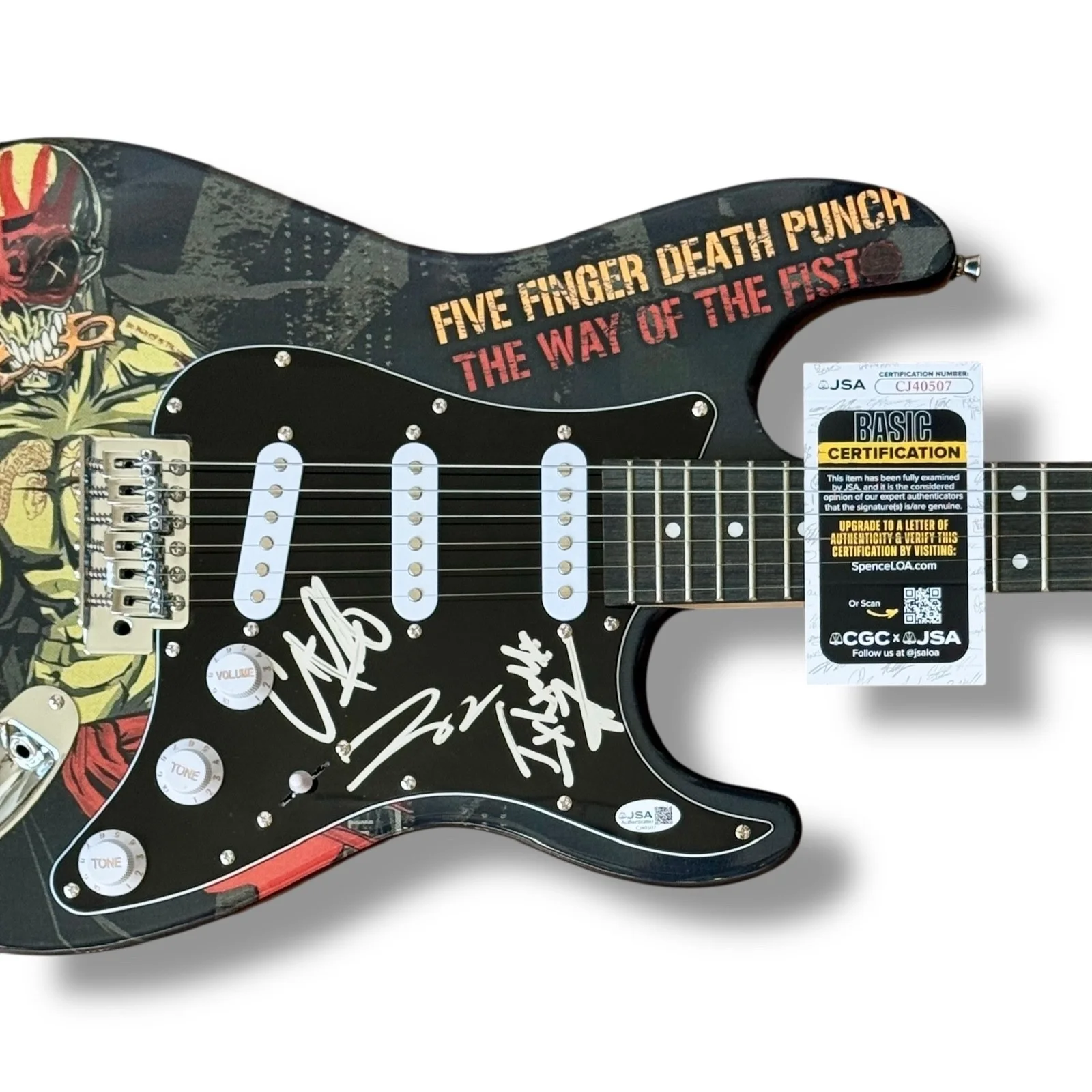 Fiver Finger Death Punch Signed Guitar Custom JSA COA Bathory Ivan Moody Kael, image 2