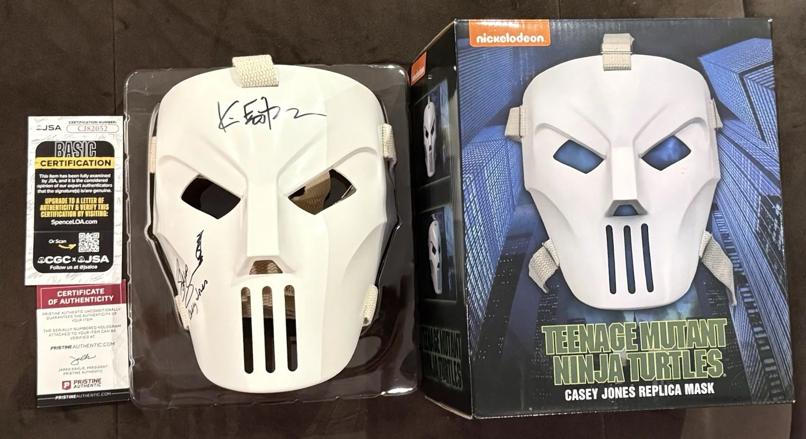 Stephen Amell — Kevin Estman Stephen Amell Signed TMNT Casey Jones Mask JSA COA Ninja Turtles