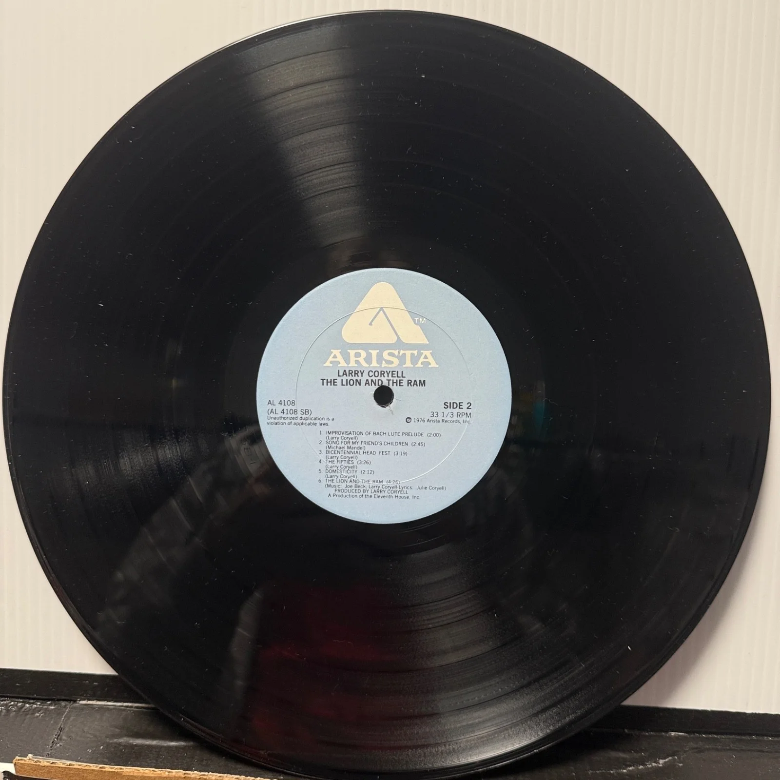 LARRY CORYELL "Lion and the Ram" AUTOGRAPHED BY LARRY usa VINYL album AL-4108, изображение 5