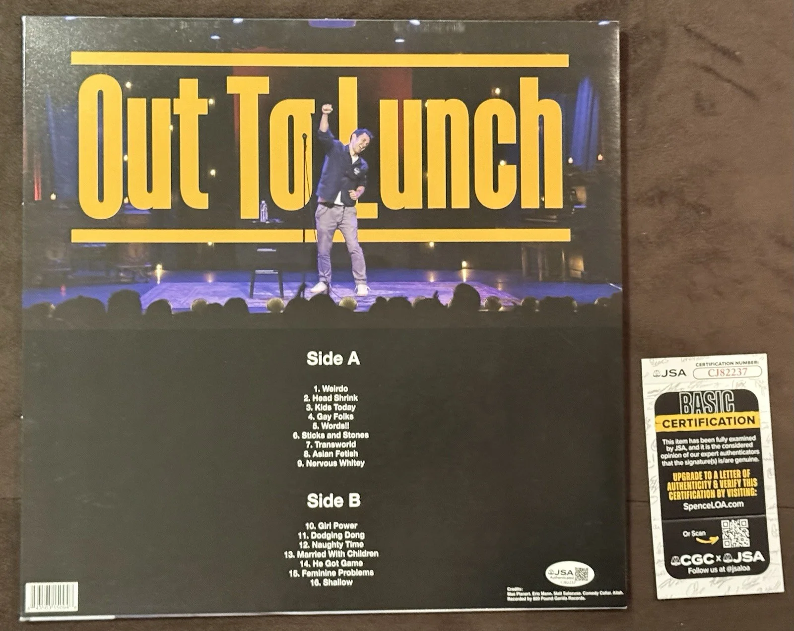 Mark Normand JSA Signed Cover Out To Lunch Vinyl Record Stand Up Comedian Comedy, изображение 4