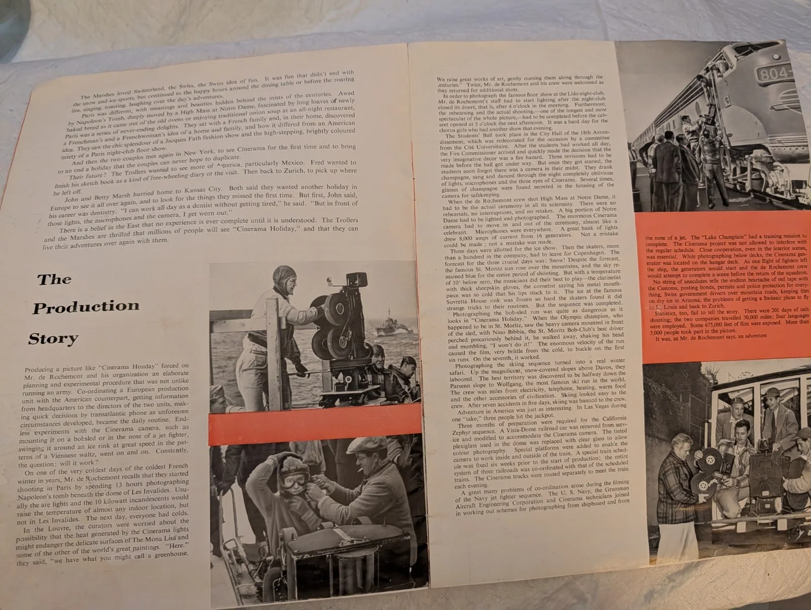 1955 Cinerama Holiday Souvenir Brochure – London Casino Programme 1950s Film, изображение 3