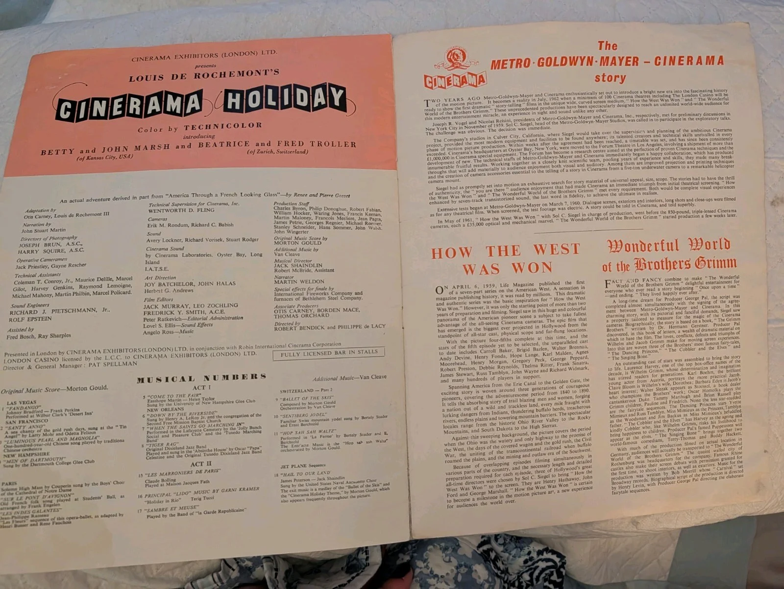 1955 Cinerama Holiday Souvenir Brochure – London Casino Programme 1950s Film, изображение 5