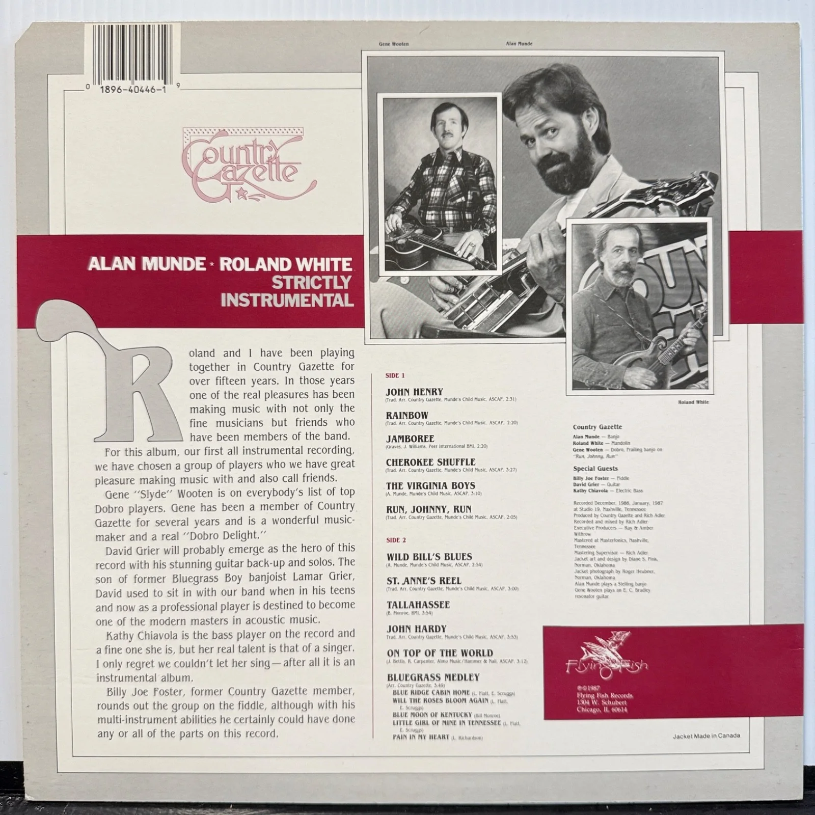COUNTRY GAZETTE "Strictly Instrumental" AUTOGRAPHED BY ALAN MUNDE + 1 FF 446 NM!, изображение 4