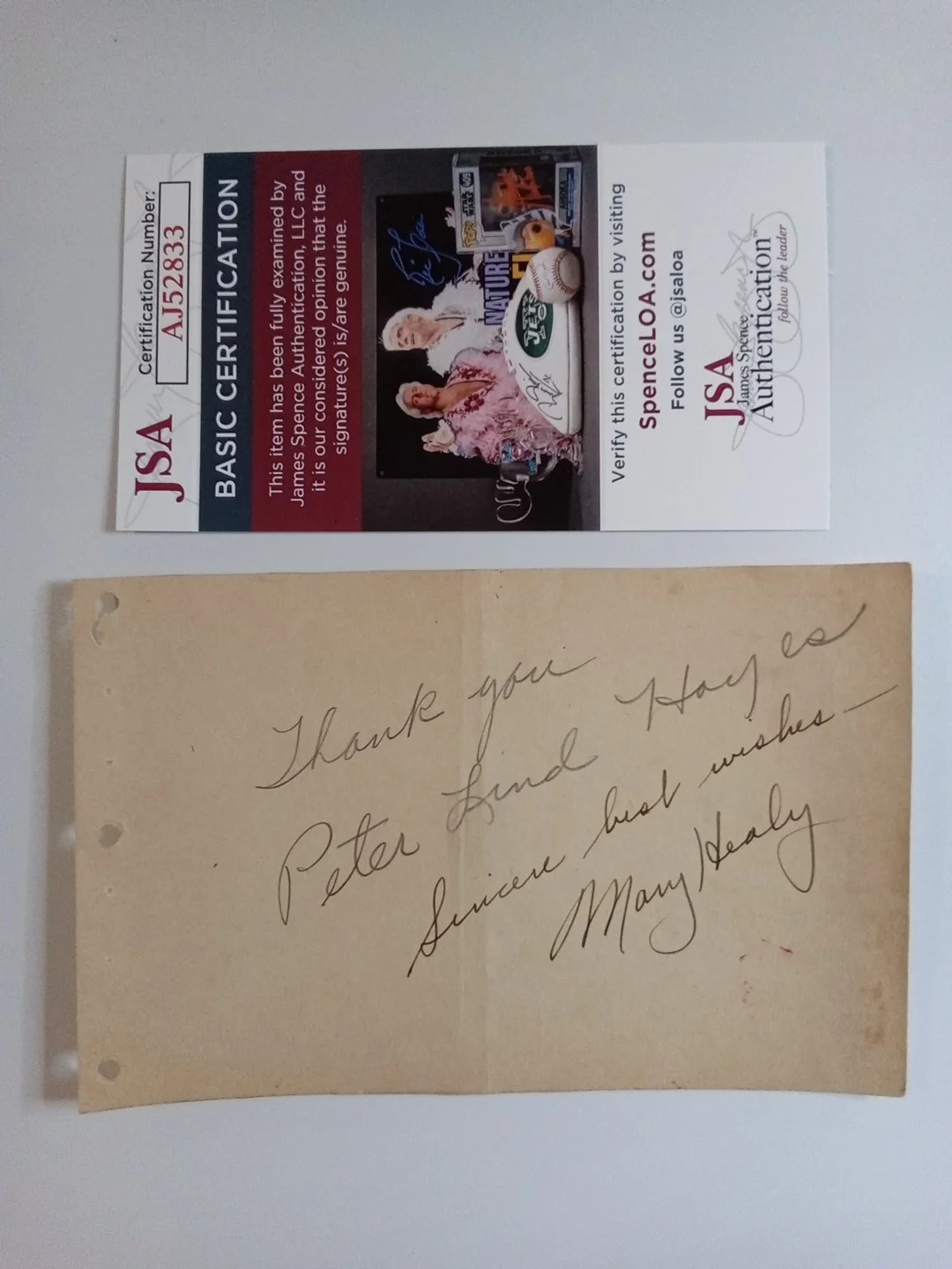 Peter Lind Hayes — Peter Lind Hayes & Mary Healy Signed Cut JSA COA Autograph Entertainers-1 #