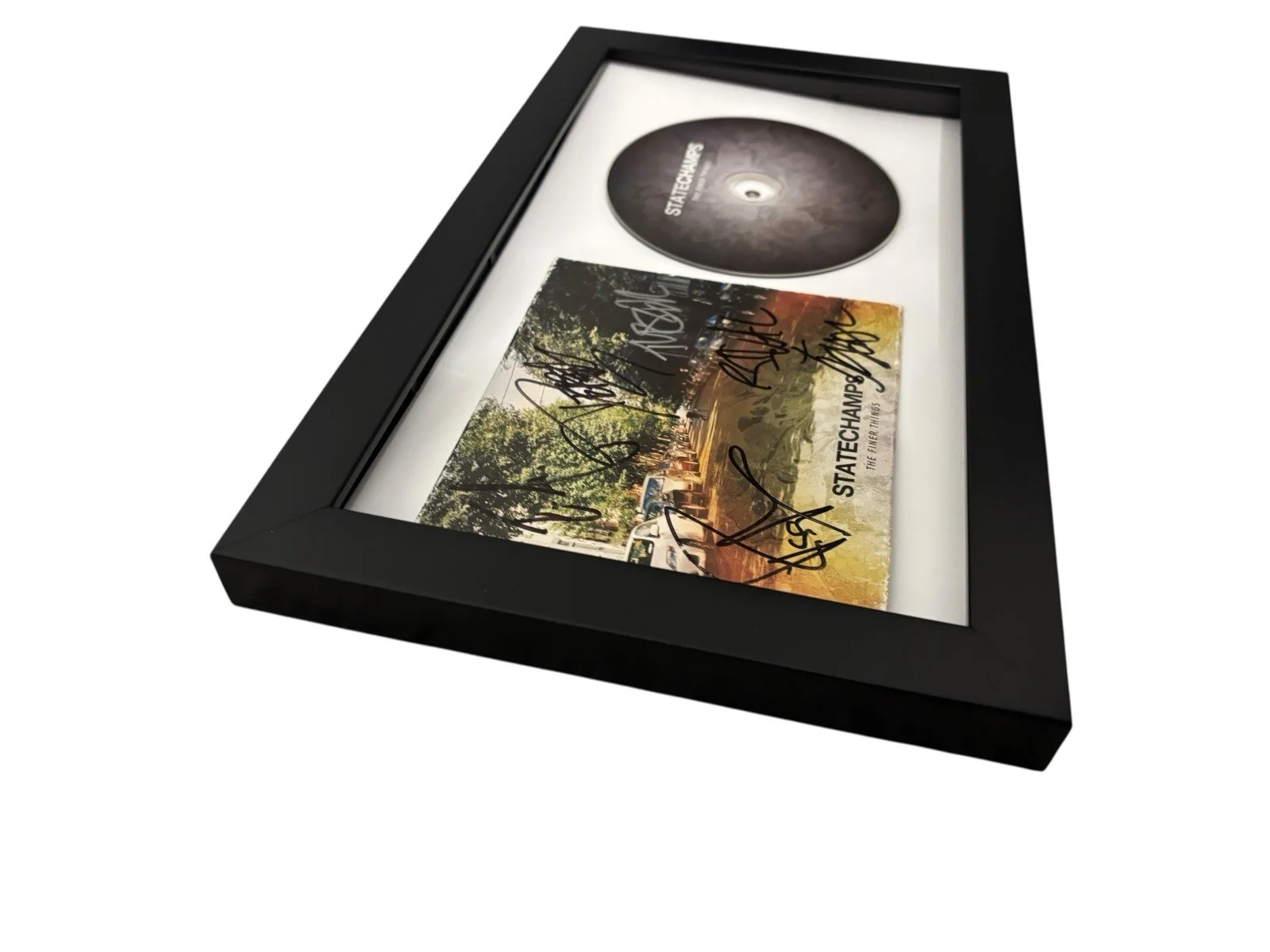 STATE CHAMPS SIGNED AUTOGRAPH THE FINER THINGS FRAMED & MATTED CD ALBUM DISPLAY, image 2