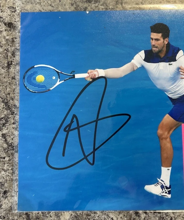 Novak — Photo 8x10 Autograph Novak Djokovic Signed Photo 8x10 Tennis Autographed #4 BLUE, изображение 2