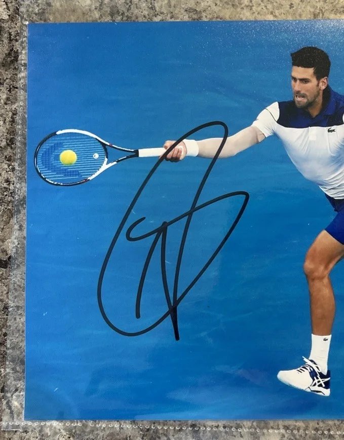 Novak — Photo 8x10 Autograph Novak Djokovic Signed Photo 8x10 Tennis Autographed #3 Blue, изображение 2