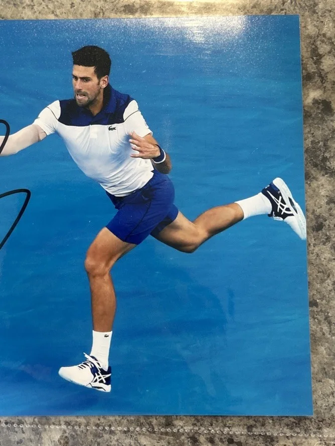 Novak — Photo 8x10 Autograph Novak Djokovic Signed Photo 8x10 Tennis Autographed #3 Blue, изображение 3