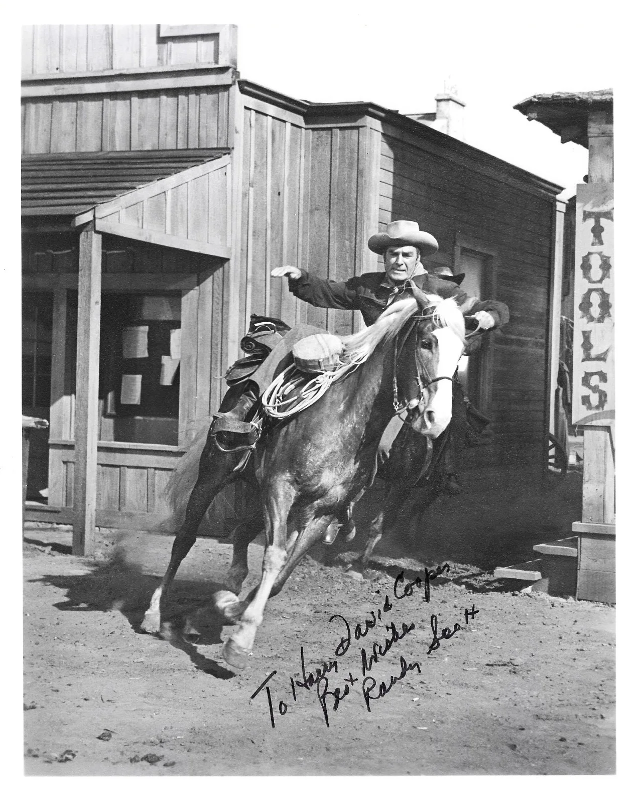Randolph Scott — Randolph Scott Signed B&W, 8x10 Photo With Gallery Of History COA!