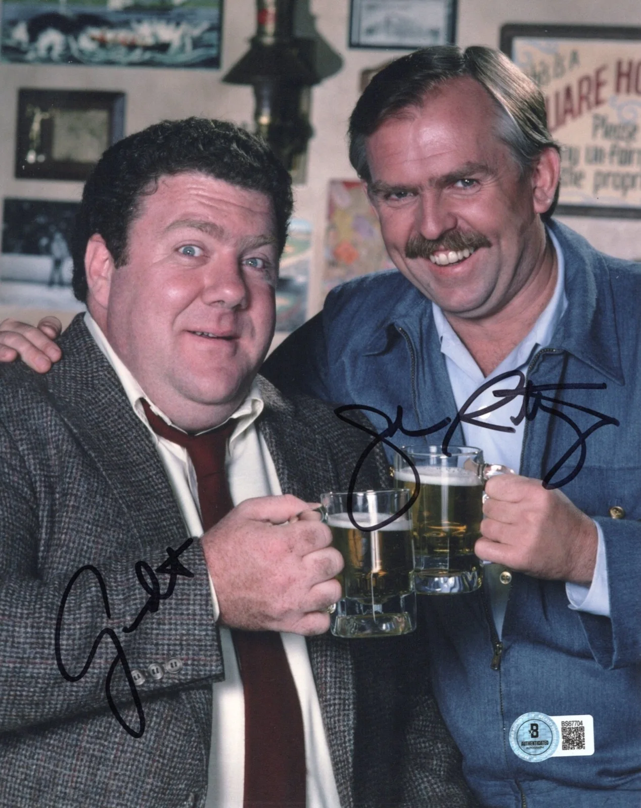 Ted Danson — George Wendt John Ratzenberger Autographed Signed Cheers 8x10 Photo Beckett BAS