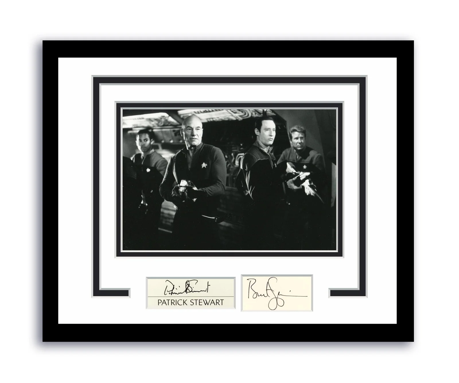 Brent Spiner, Patrick Stewart — Star Trek Patrick Stewart Brent Spiner Autograph Signed 11x14 Framed Photo ACOA