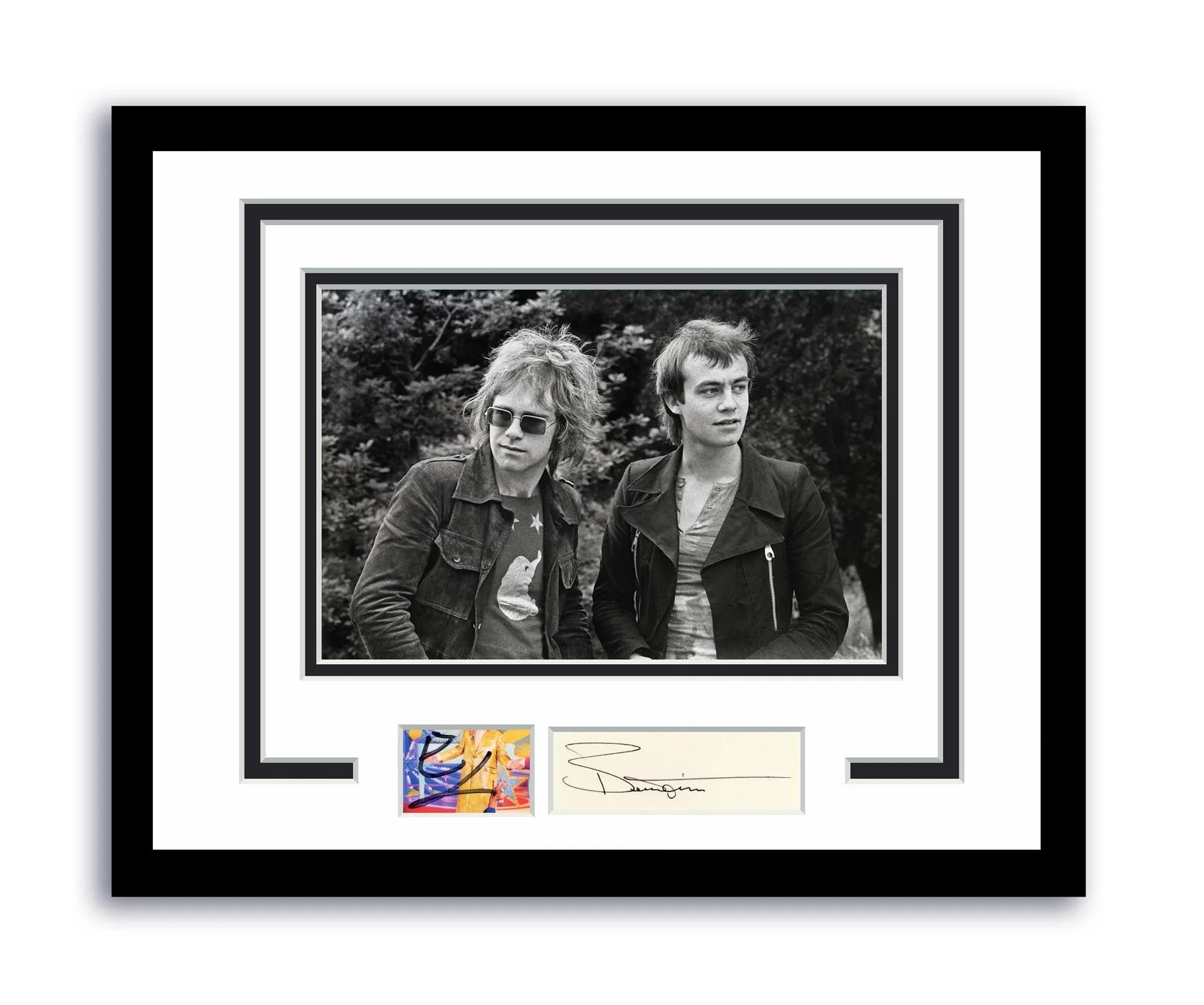 Bernie Taupin, Elton John — Elton John & Bernie Taupin Autographed Signed 11x14 Framed Photo ACOA