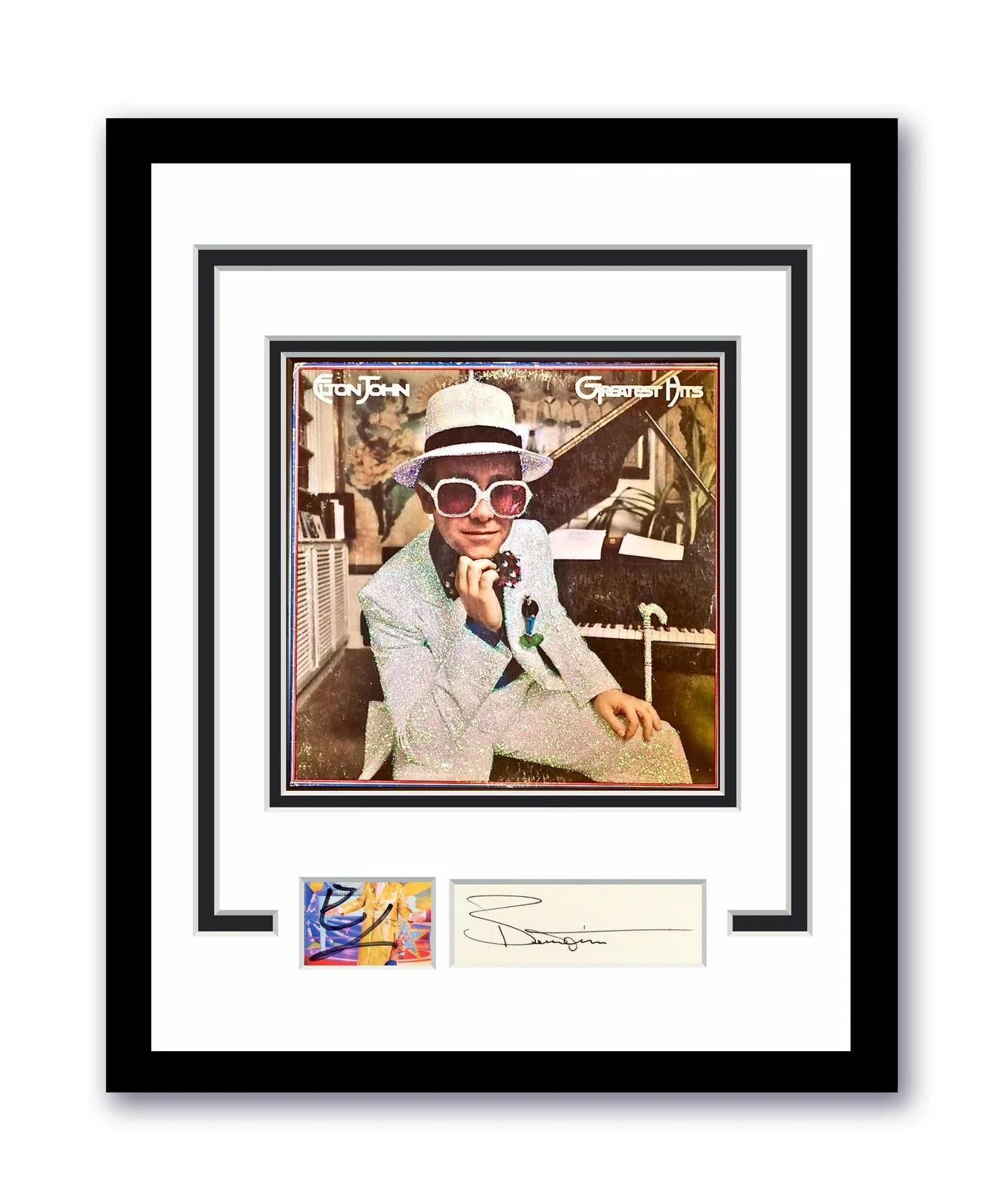 Bernie Taupin, Elton John — Elton John & Bernie Taupin Autographed Signed 11x14 Framed Photo ACOA