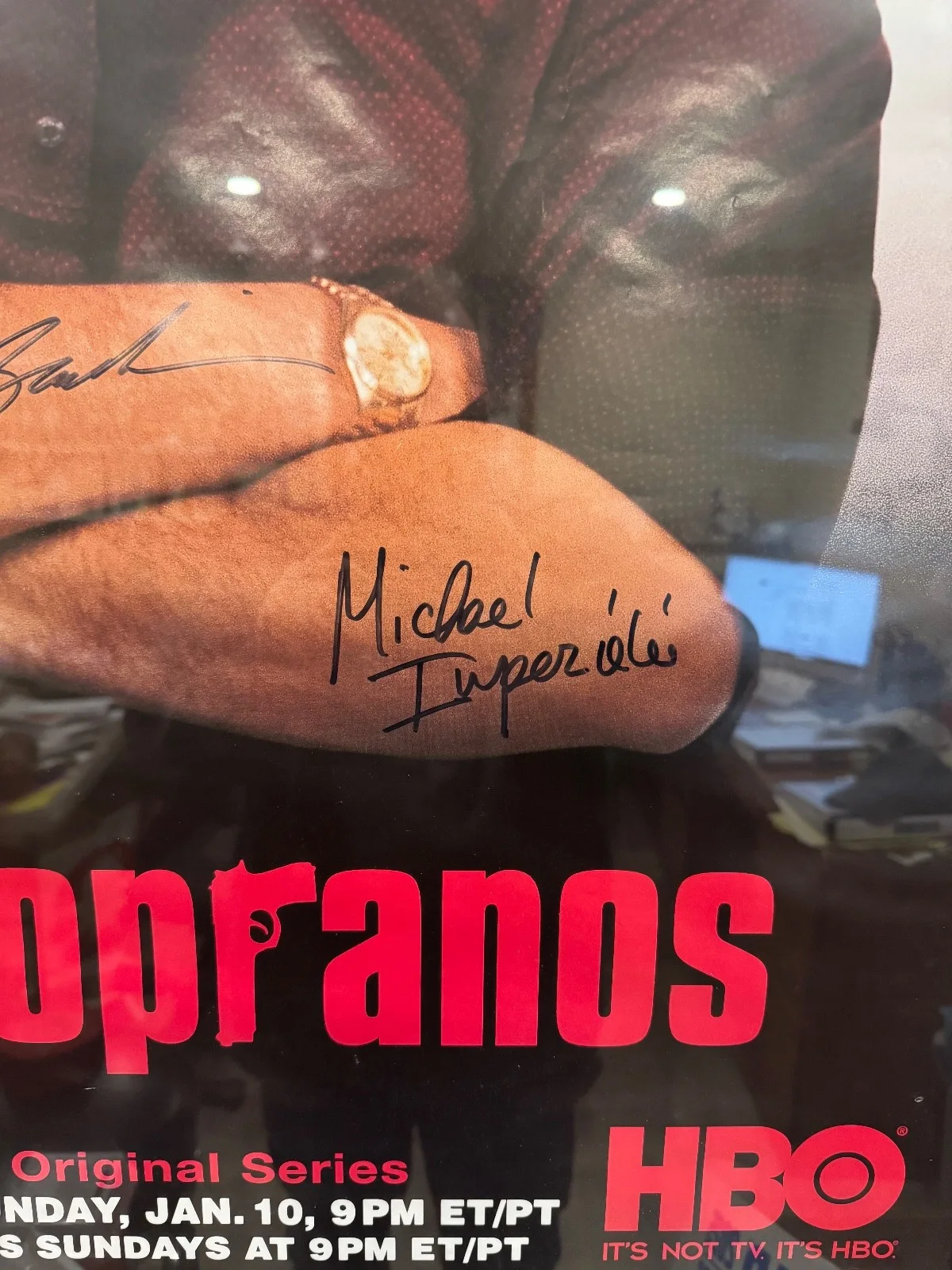 james gandolfini — James Gandolfini Autographed The Sopranos Season 1 HBO Poster 27x40 Framed, изображение 2