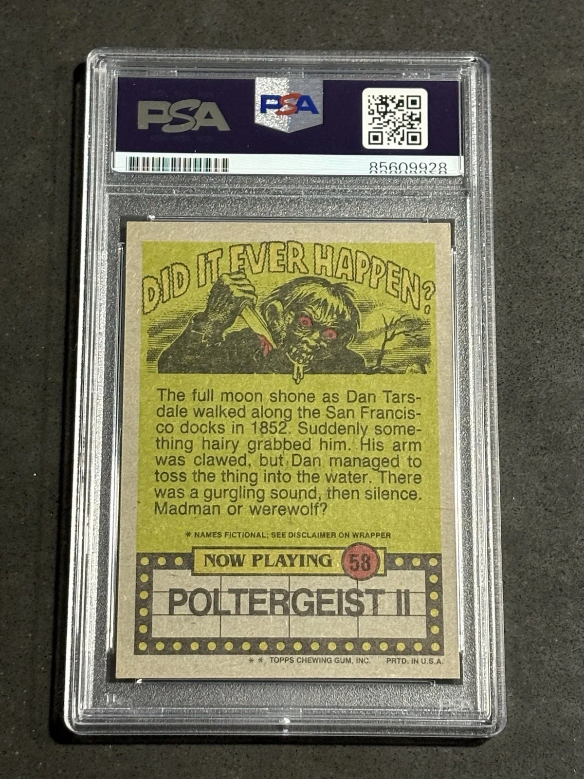 CRAIG T. NELSON 1988 TOPPS FRIGHT FLICKS POLTERGEIST SIGNED AUTO CARD PSA/DNA, изображение 2