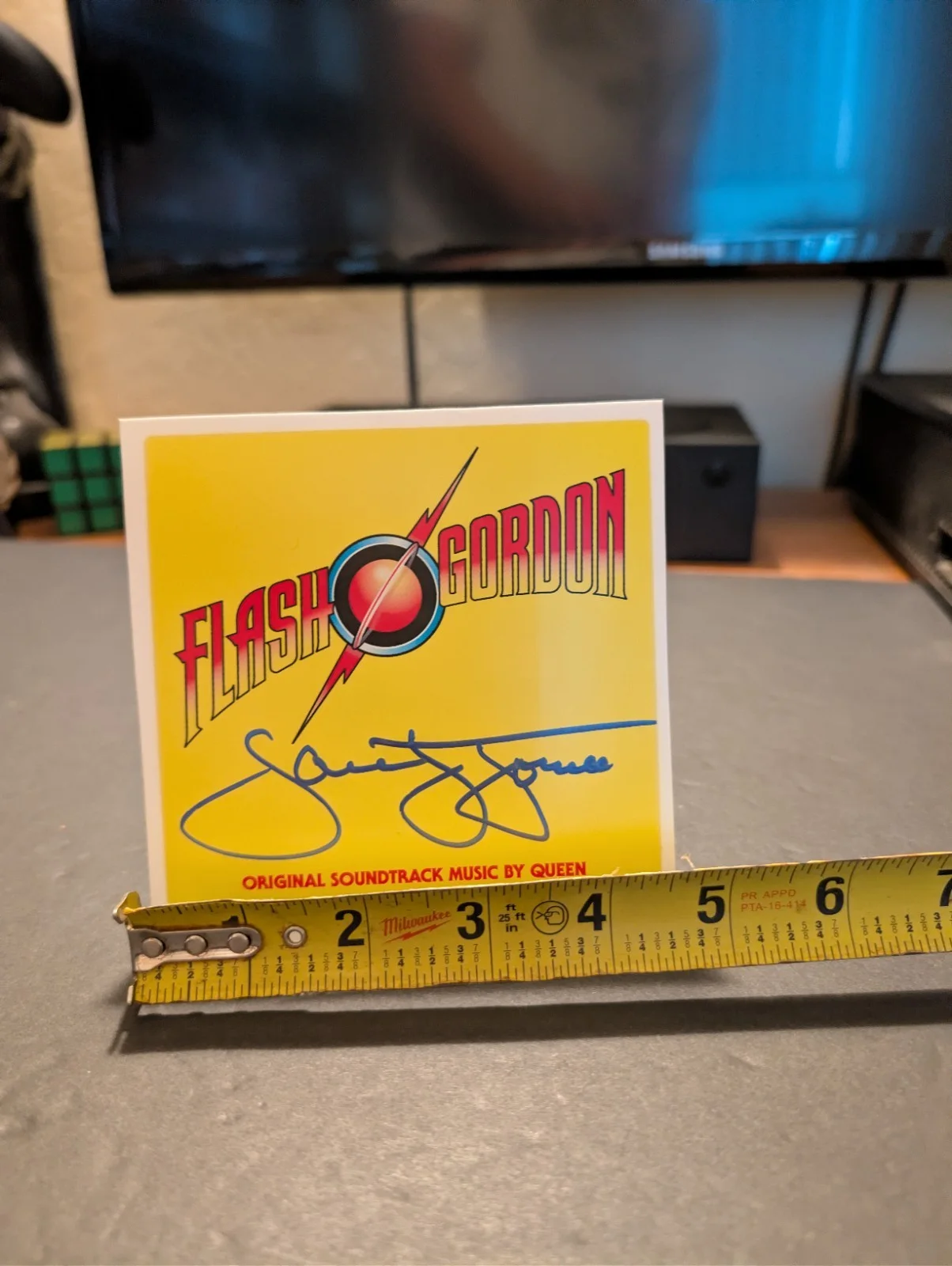 Flash Gordon SAM JONES Signed Record Cover Album Soundtrack Sticker, изображение 2